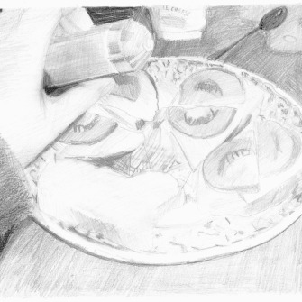 Cycle ,,Dinner’, drawing, 21_15 cm